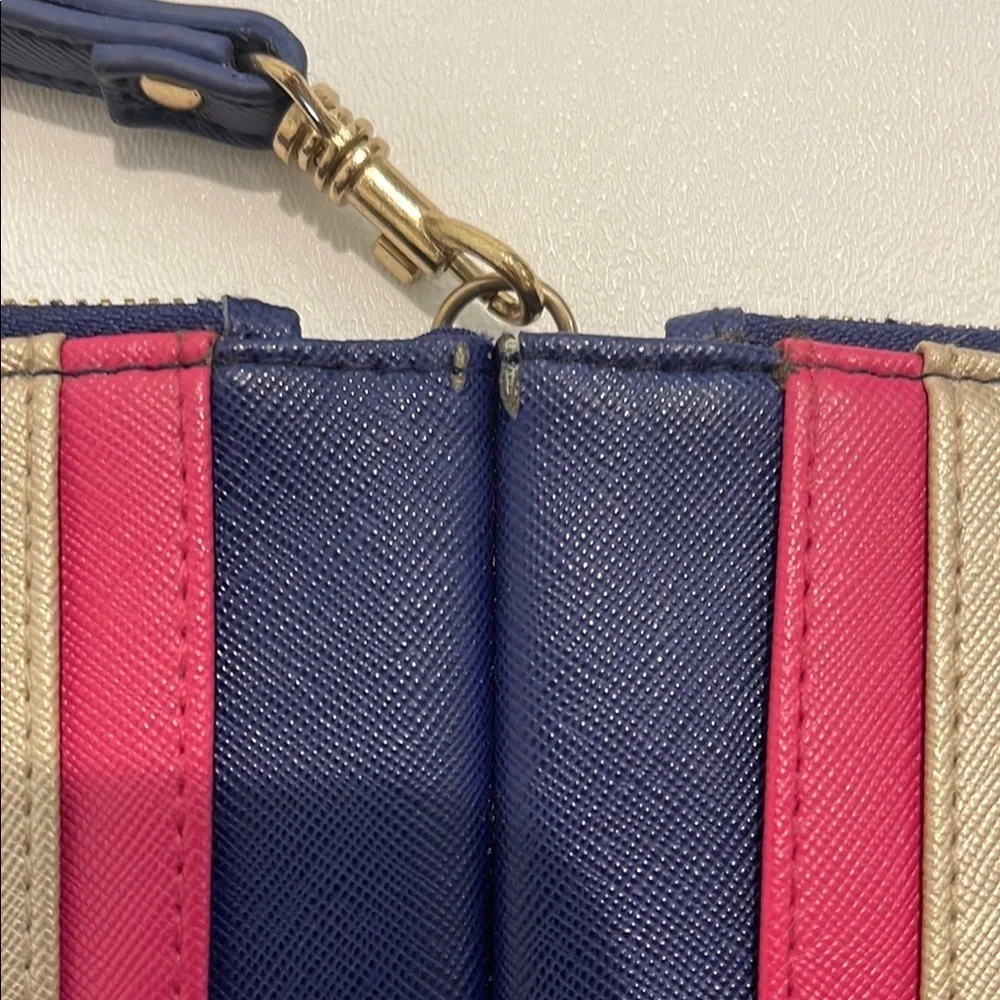 Mark. Blue Wristlet Wallet with Gold Accents